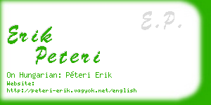 erik peteri business card