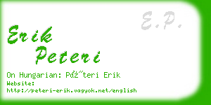 erik peteri business card